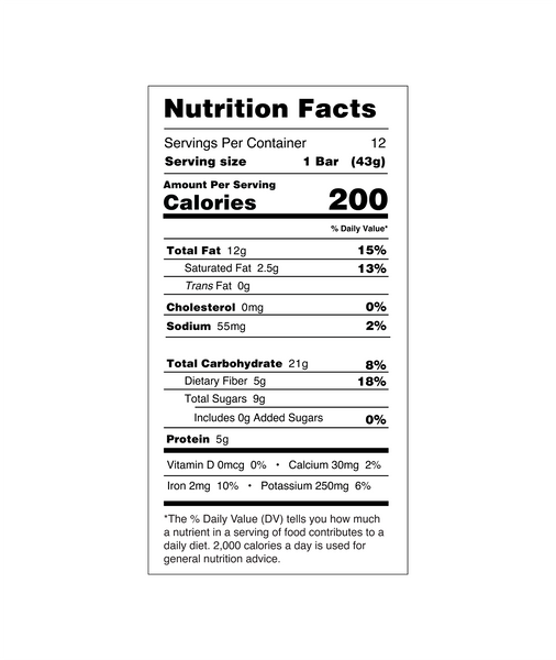 Golden Nutrition Bars. 12 pack. Heal inflammation. Supercharge your workout. Enjoy a bar that feels good to eat. Nutrition Facts (NF) panel