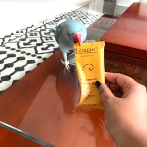 GOLDEN is for the birds! GOLDEN Cardamom Cashew protein bar. Full of antioxidant and anti-inflammatory benefits. The best tasting bar out there.